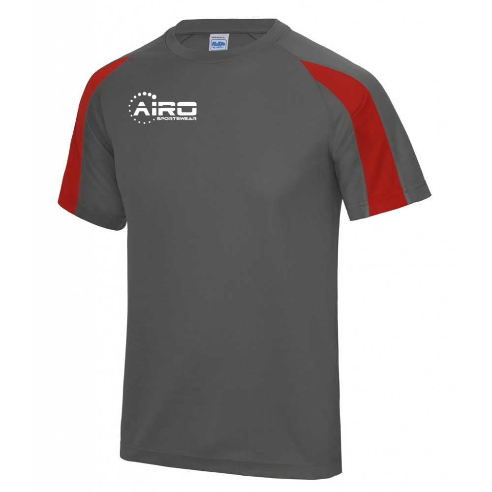 Airo Sportswear Contrast Training Tee (Charcoal-Red)