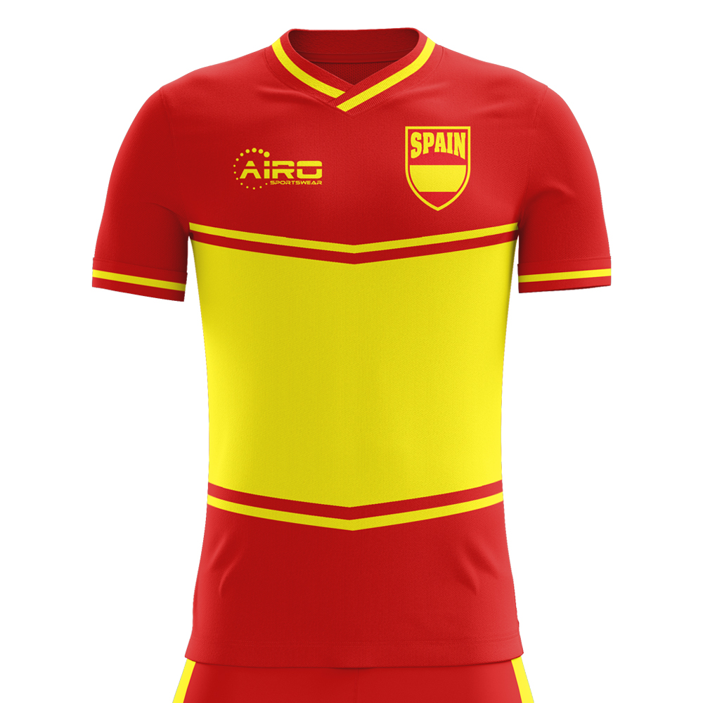 2023-2024 Spain Flag Home Concept Football Shirt - Kids (Long Sleeve)