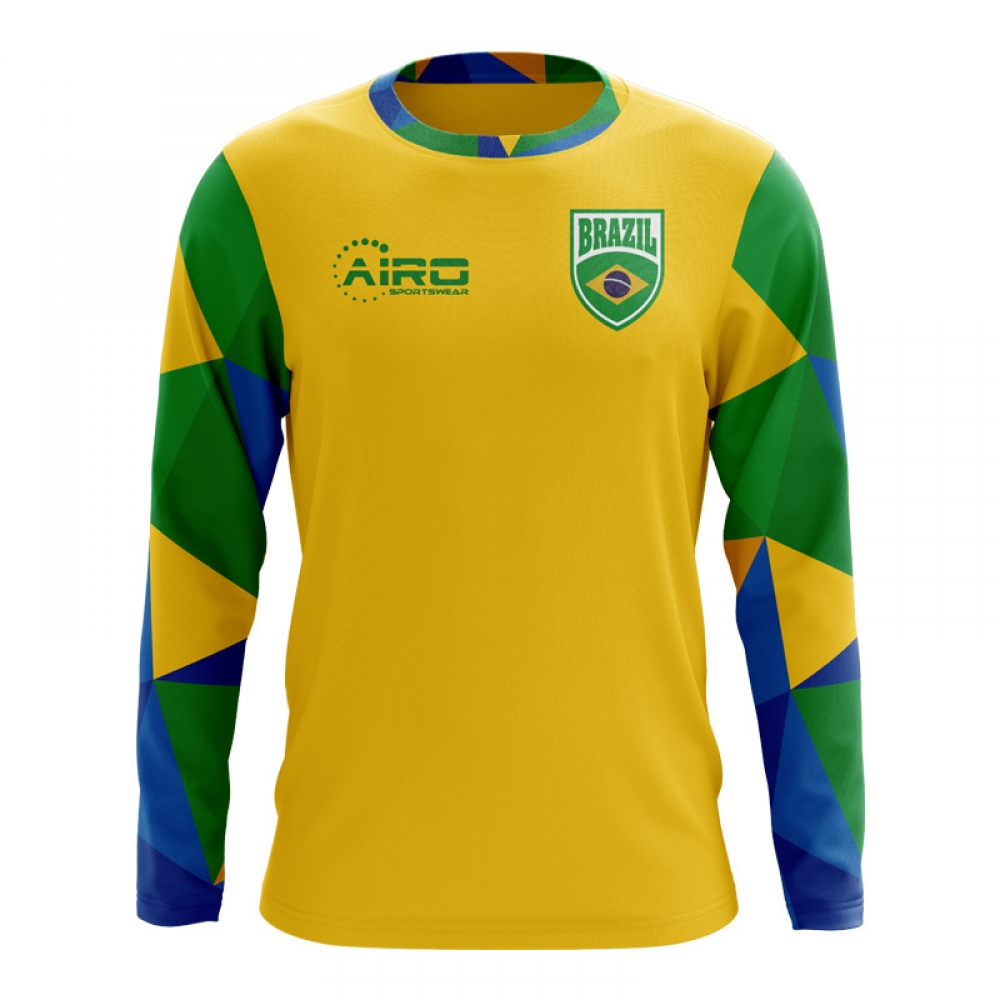 2023-2024 Brazil Long Sleeve Home Concept Football Shirt (Kids)