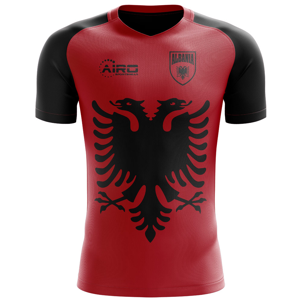 2023-2024 Albania Flag Concept Football Shirt - Kids (Long Sleeve)