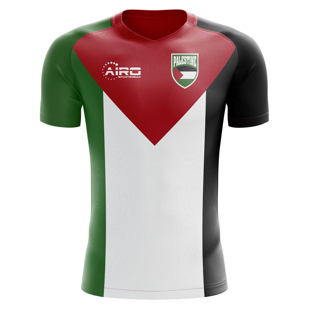 Green Airosportswear Palestine Concept Stripe Polo Football Soccer T-Shirt Jersey 
