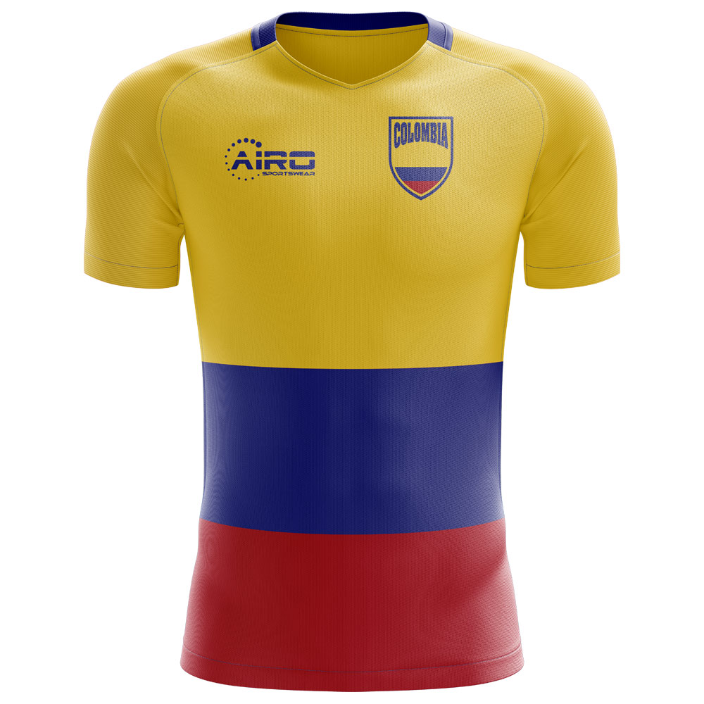 2023-2024 Colombia Flag Concept Football Shirt - Kids (Long Sleeve)