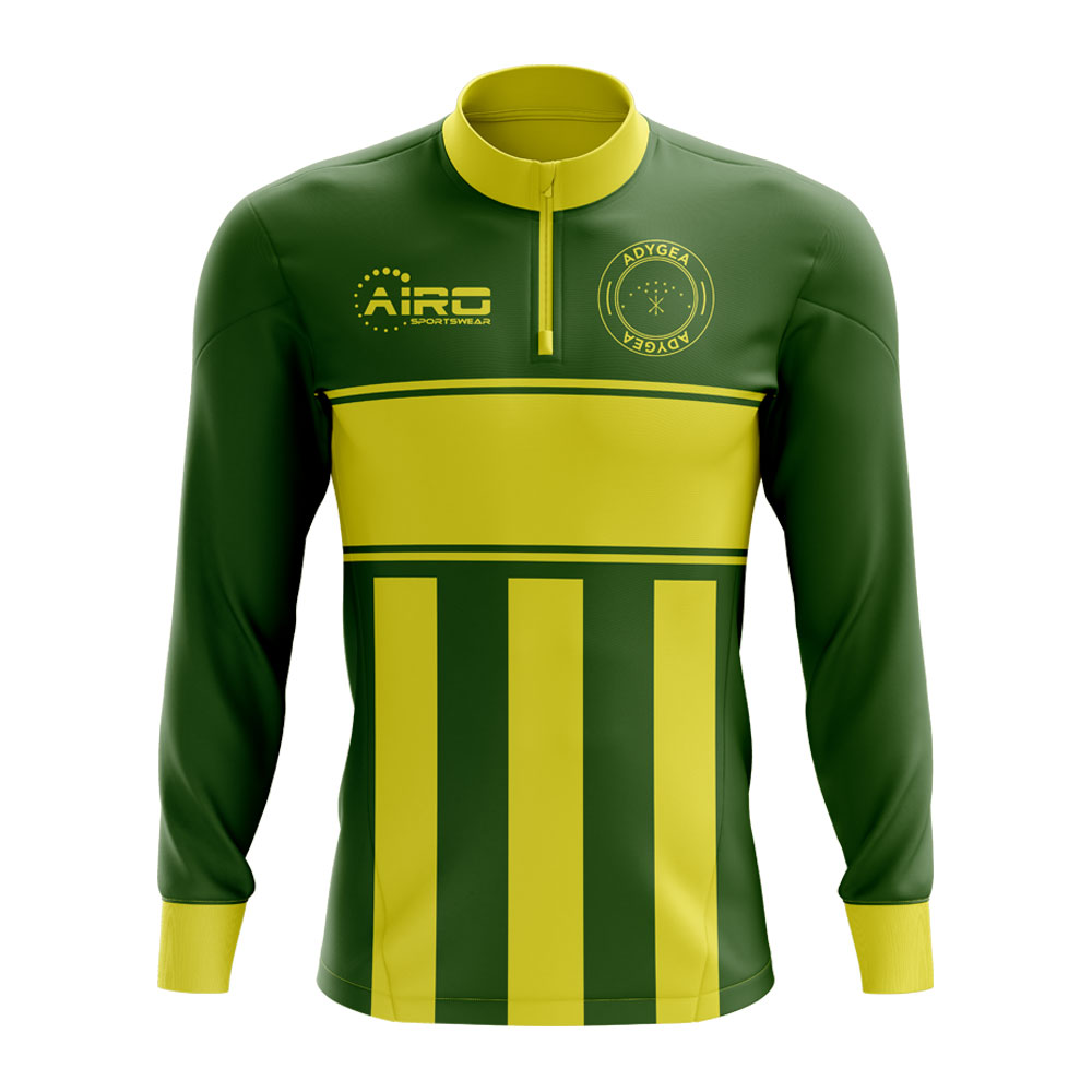 Adygea Concept Football Half Zip Midlayer Top (Green-Yellow)