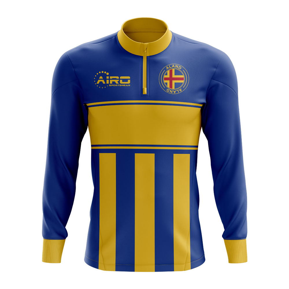 Aland Concept Football Half Zip Midlayer Top (Blue-Yellow)