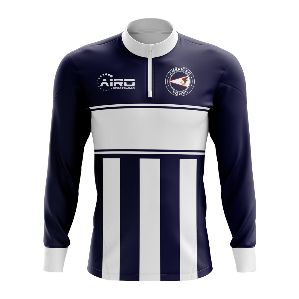 American Samoa Concept Football Half Zip Midlayer Top (Navy-White)