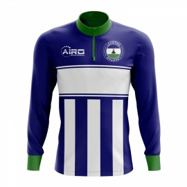 Lesotho Concept Football Half Zip Midlayer Top (Blue-white)