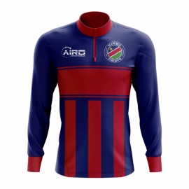 Namibia Concept Football Half Zip Midlayer Top (Blue-Red)
