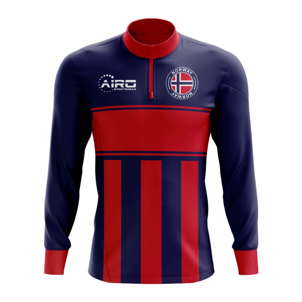 Norway Concept Football Half Zip Midlayer Top (Blue-Red)