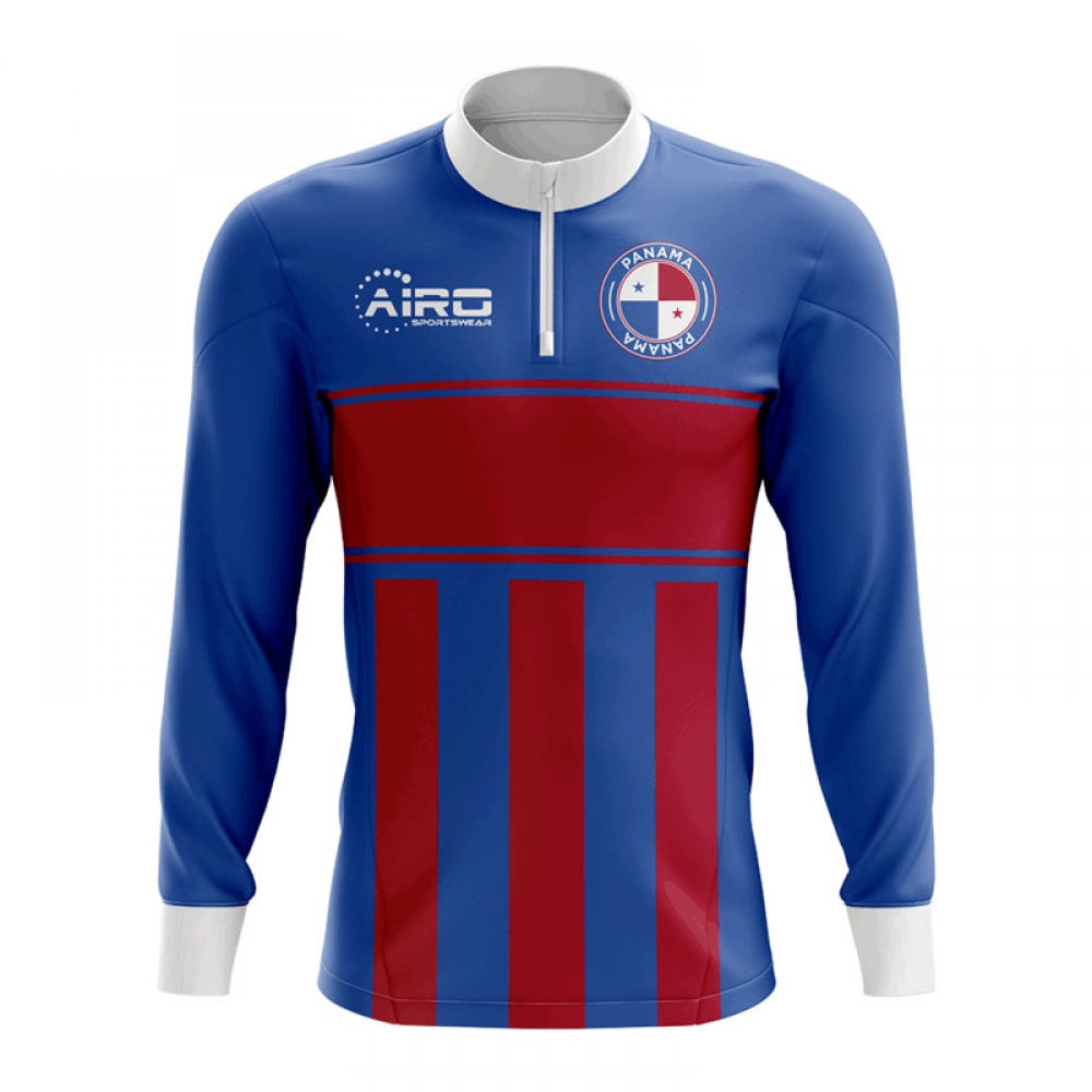 Panama Concept Football Half Zip Midlayer Top (Blue-Red)