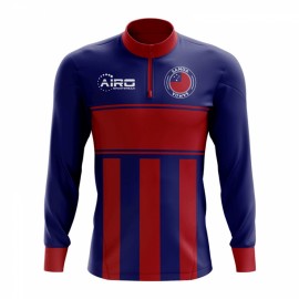 Samoa Concept Football Half Zip Midlayer Top (Blue-Red)