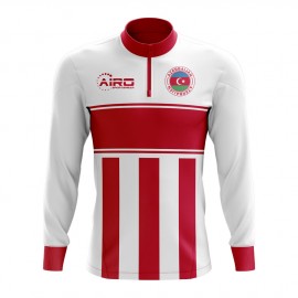 Azerbaijan Concept Football Half Zip Midlayer Top (White-Red)