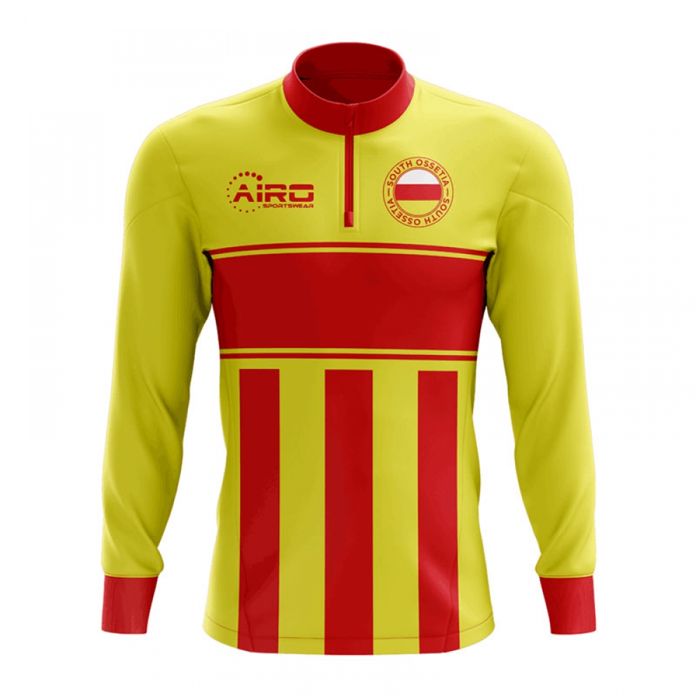 South Ossetia Concept Football Half Zip Midlayer Top (Yellow-Red)