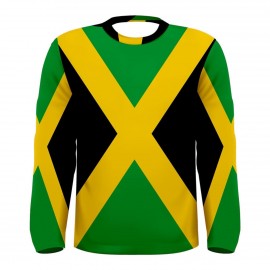 Jamaica Flag Long Sleeve Sublimated Sports Jersey