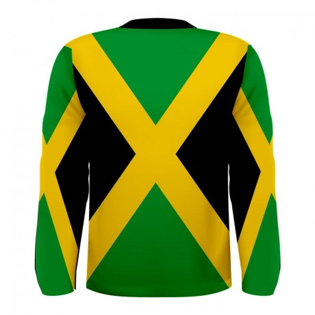 Jamaica Flag Long Sleeve Sublimated Sports Jersey