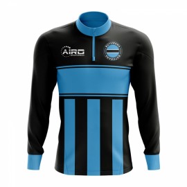 Botswana Concept Football Half Zip Midlayer Top (Black-Blue)
