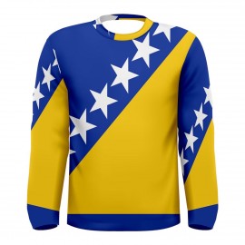 Bosnia Herzegovina Flag Long Sleeve Sublimated Sports Jersey