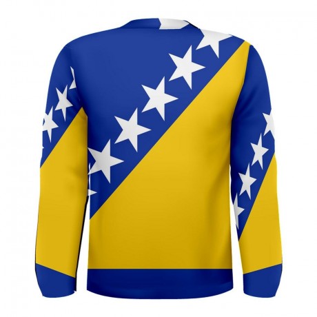 Bosnia Herzegovina Flag Long Sleeve Sublimated Sports Jersey