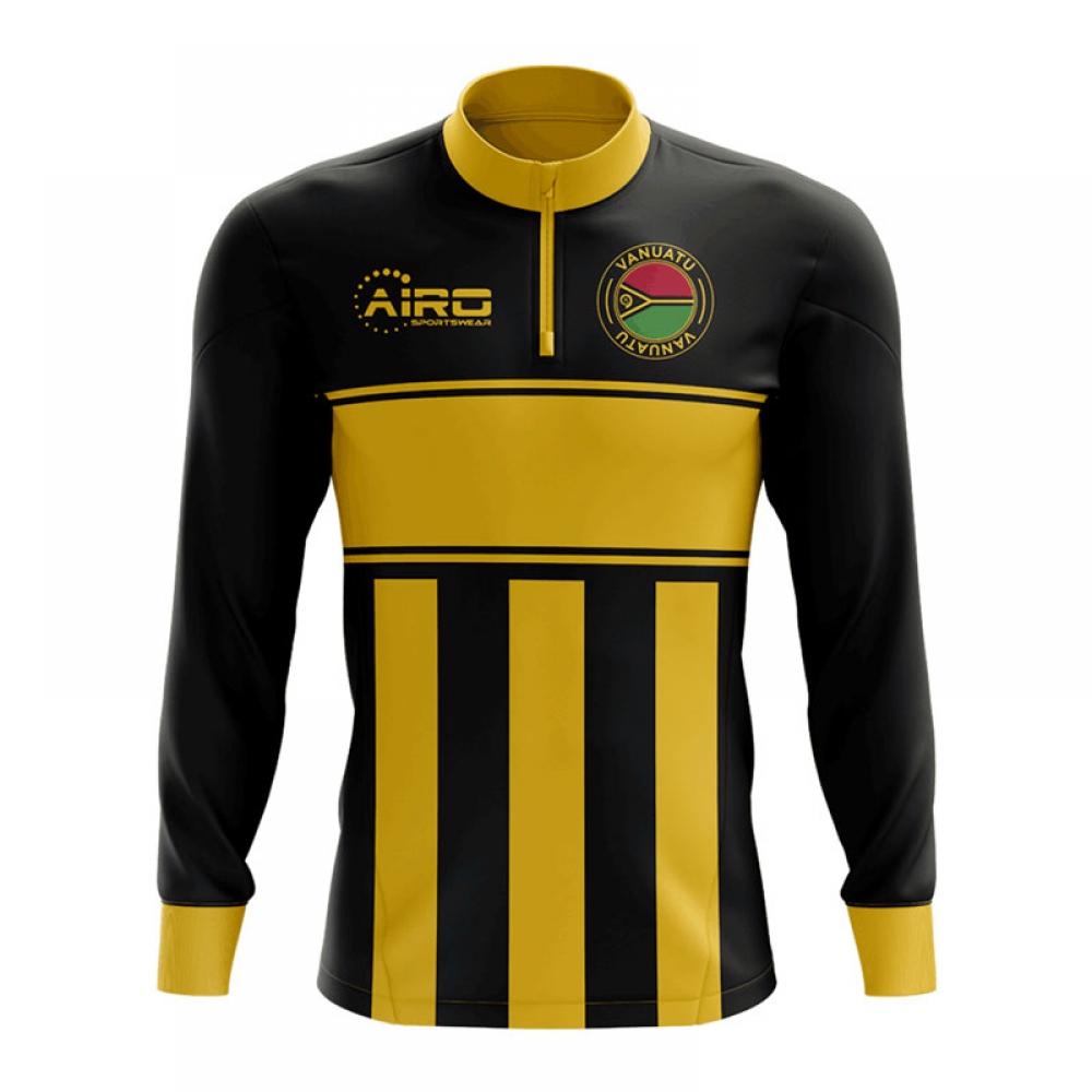 Vanuatu Concept Football Half Zip Midlayer Top (Black-Yellow)