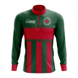 Bangladesh Concept Football Half Zip Midlayer Top (Green-Red)