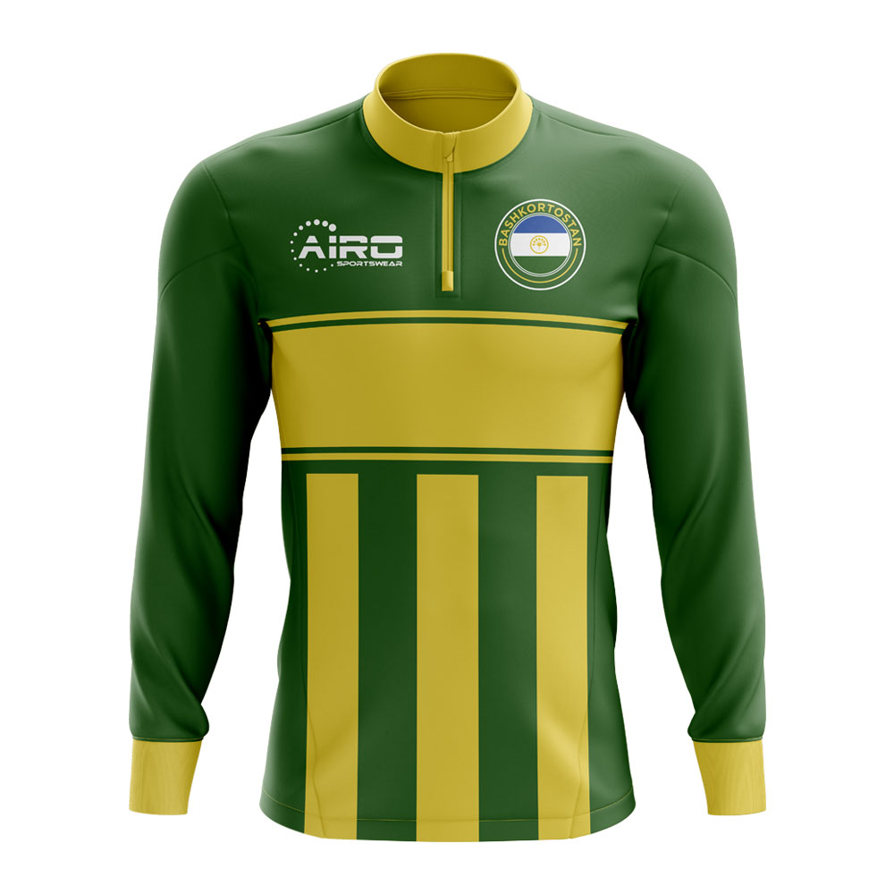 Bashkortostan Concept Football Half Zip Midlayer Top (Green-Yellow)