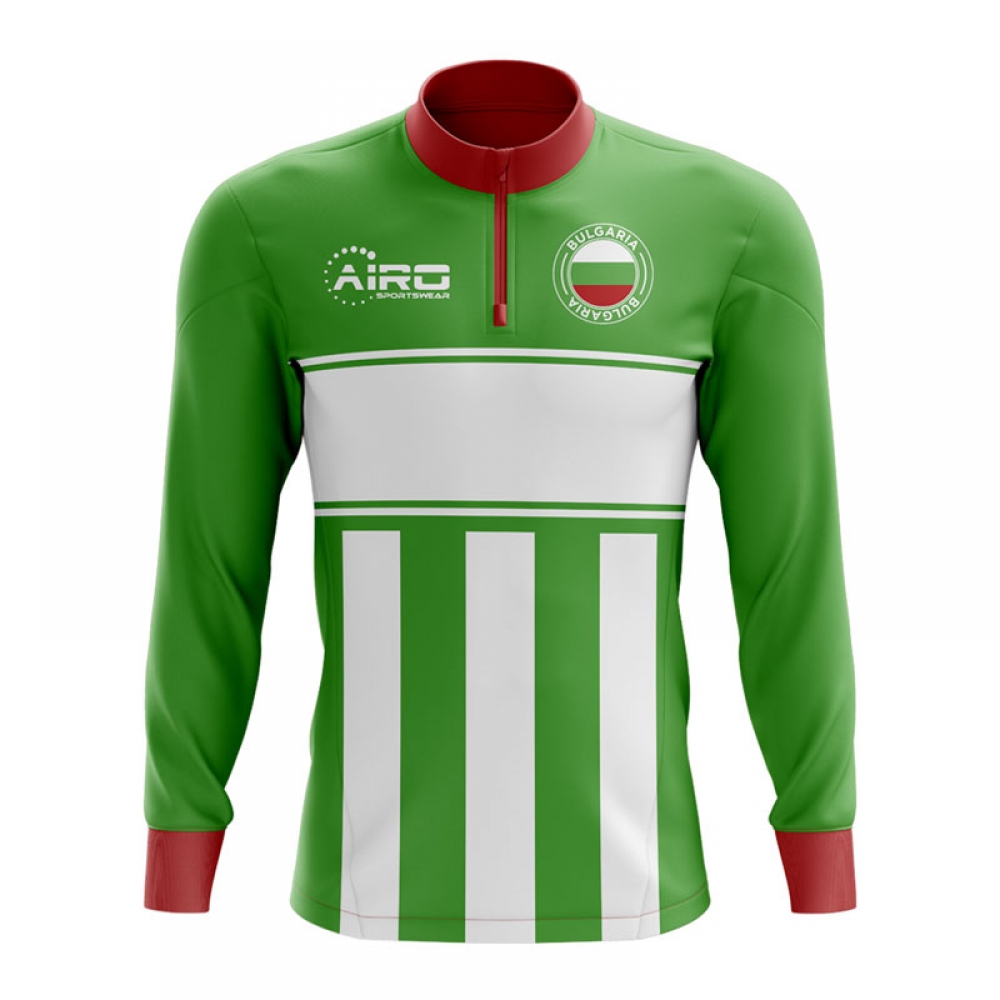 Bulgaria Concept Football Half Zip Midlayer Top (Green-White)