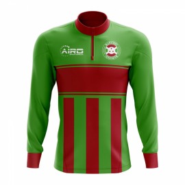 Burundi Concept Football Half Zip Midlayer Top (Green-Red)