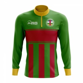 Central African Republic Concept Football Half Zip Midlayer Top (Green-Red)