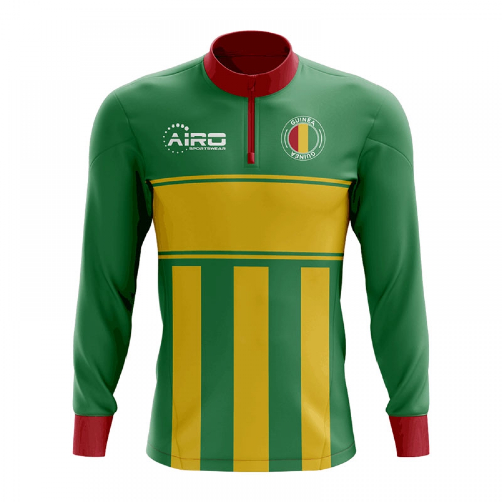 Guinea Concept Football Half Zip Midlayer Top (Green-Yellow)