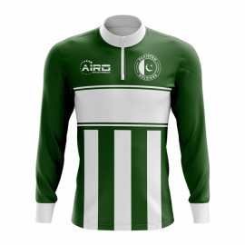 Pakistan Concept Football Half Zip Midlayer Top (Green-White)