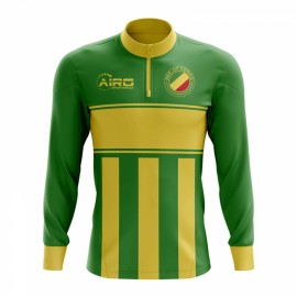 Republic of Congo Concept Football Half Zip Midlayer Top (Green-Yellow)