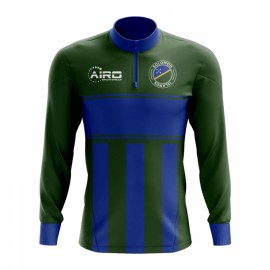 Solomon Islands Concept Football Half Zip Midlayer Top (Green-Blue)