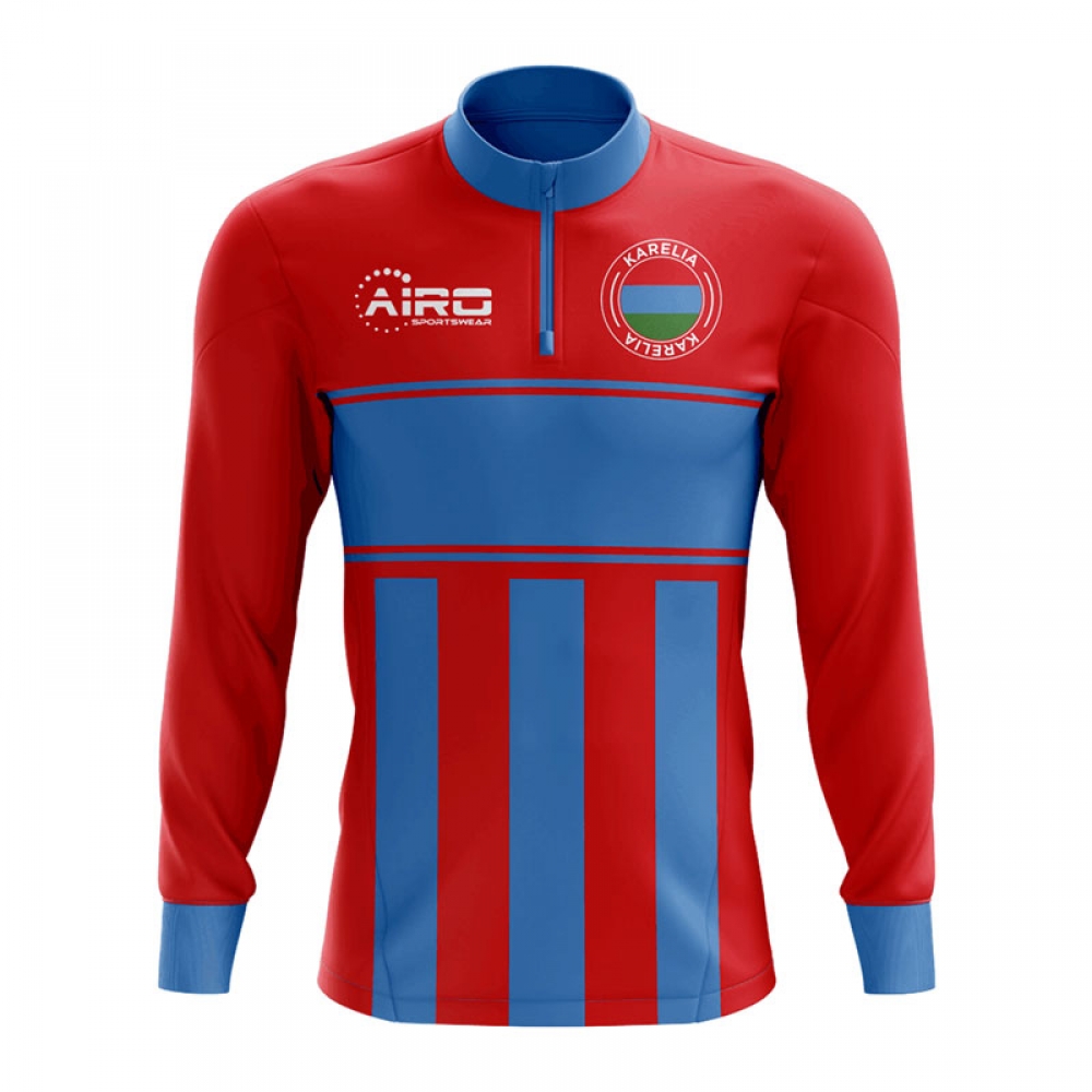 Karelia Concept Football Half Zip Midlayer Top (Red-Blue)