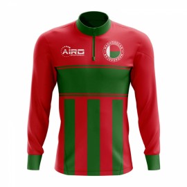 Madagascar Concept Football Half Zip Midlayer Top (Red-Green)