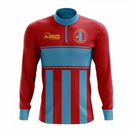Mongolia Concept Football Half Zip Midlayer Top (Red-Blue)