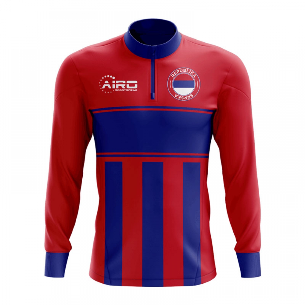 Republika Srpska Concept Football Half Zip Midlayer Top (Red-Blue)