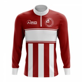 Tonga Concept Football Half Zip Midlayer Top (Red-White)