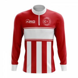 Turkey Concept Football Half Zip Midlayer Top (Red-White)