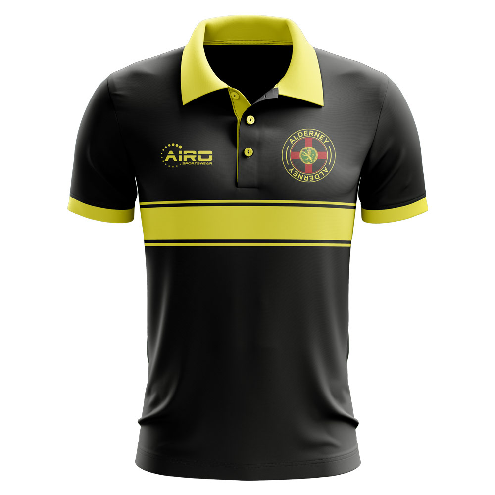 Alderney Concept Stripe Polo Shirt (Black) - Kids