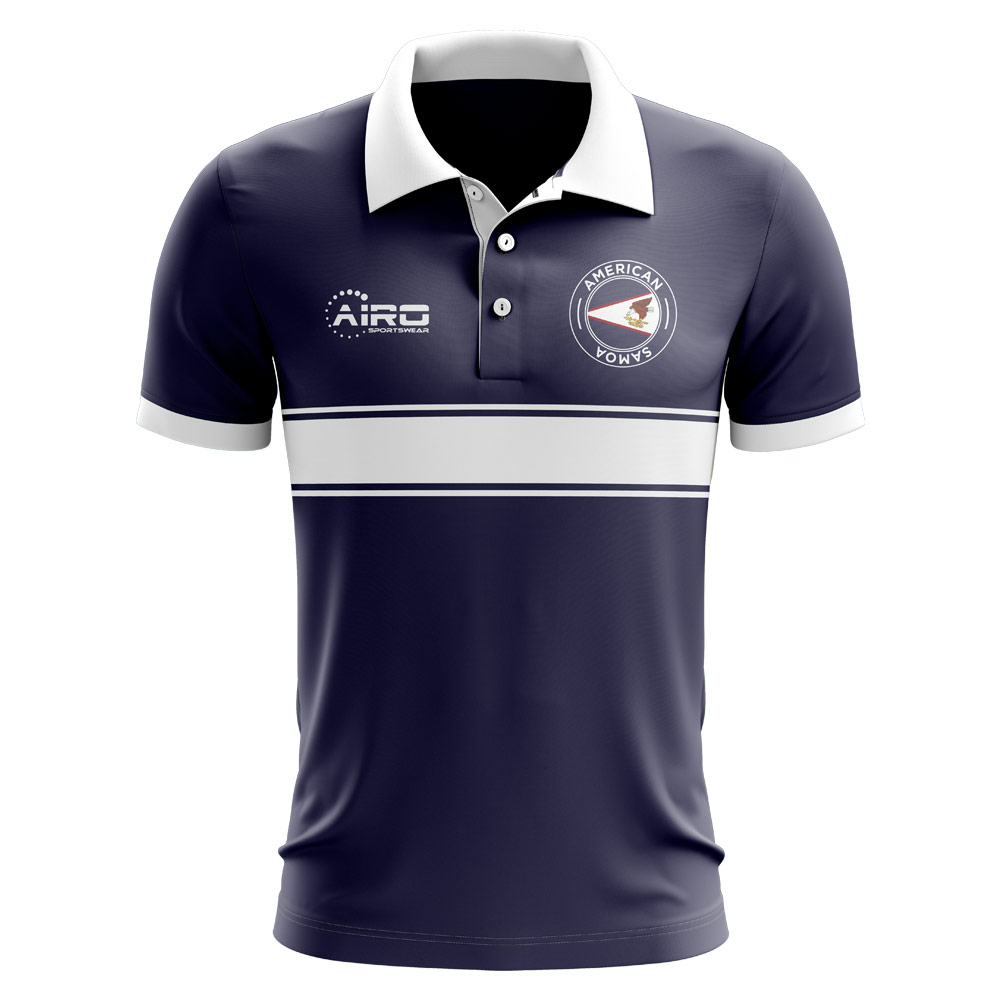 American Samoa Concept Stripe Polo Shirt (Navy) - Kids