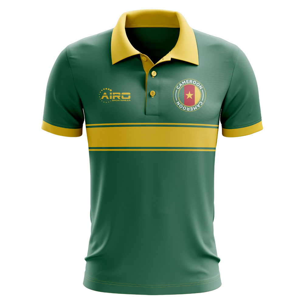 Cameroon Concept Stripe Polo Shirt (Green) - Kids
