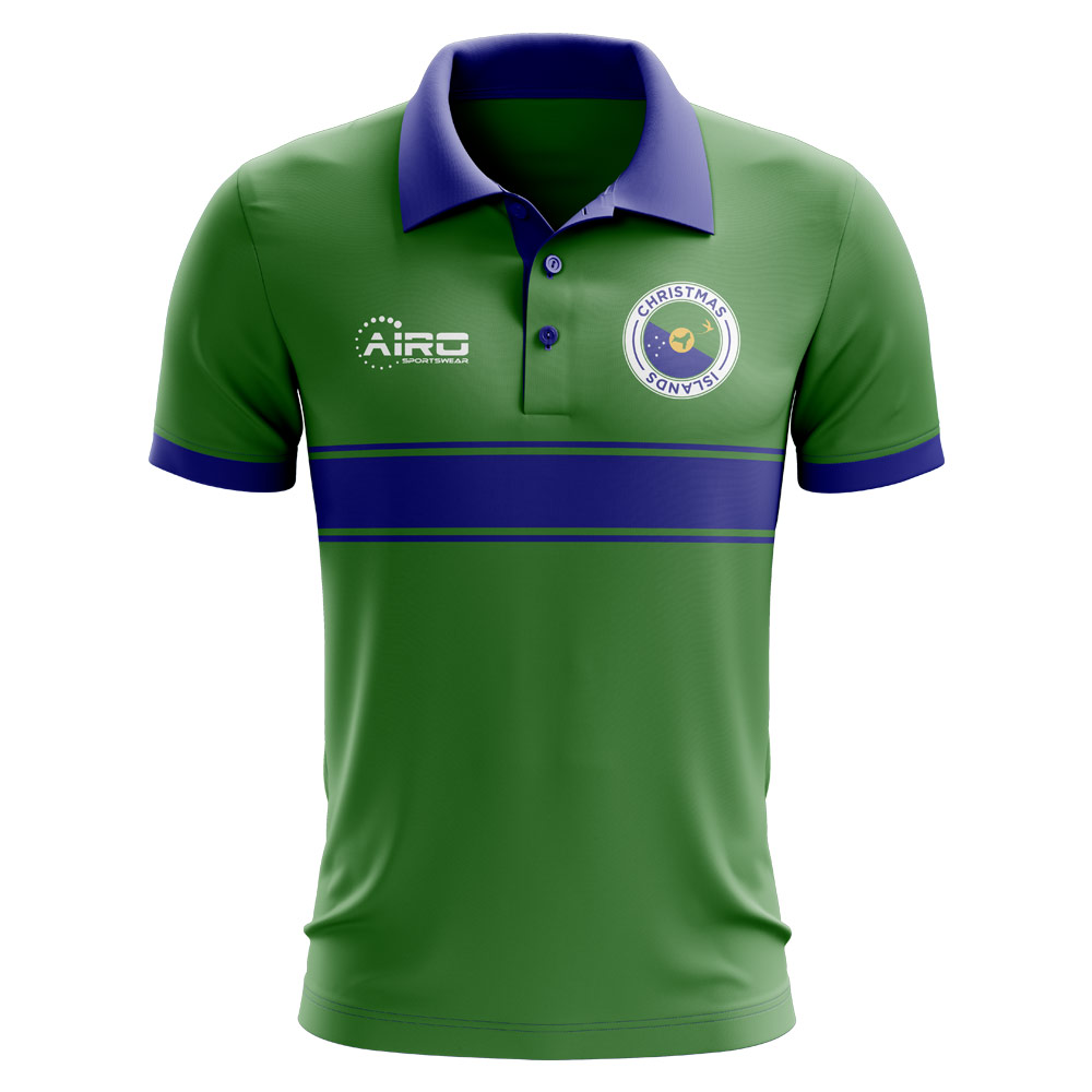 Christmas Islands Concept Stripe Polo Shirt (Green) - Kids