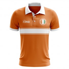 Cote D'Ivoire Concept Stripe Polo Shirt (Orange)