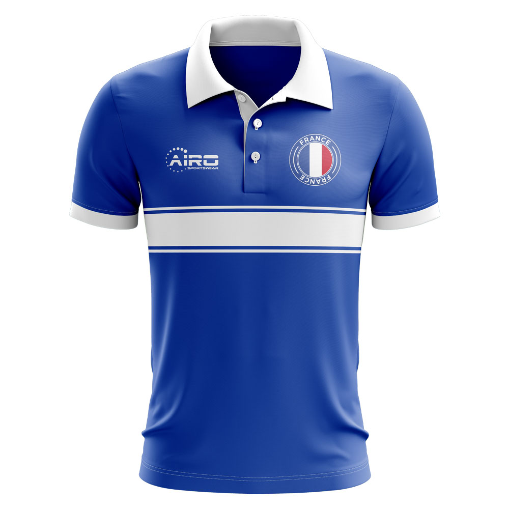 France Concept Stripe Polo Shirt (Blue)