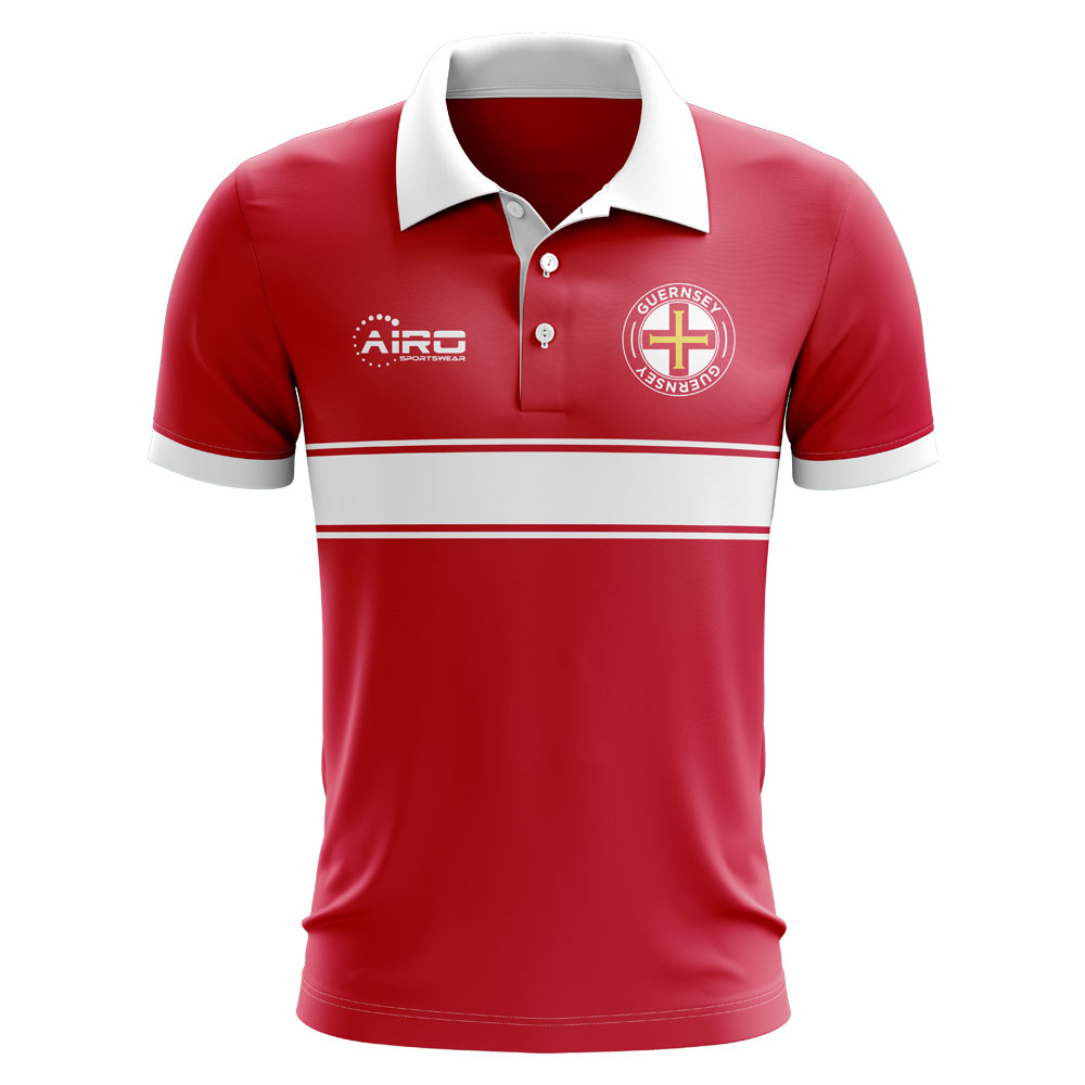 Guernsey Concept Stripe Polo Shirt (Red)
