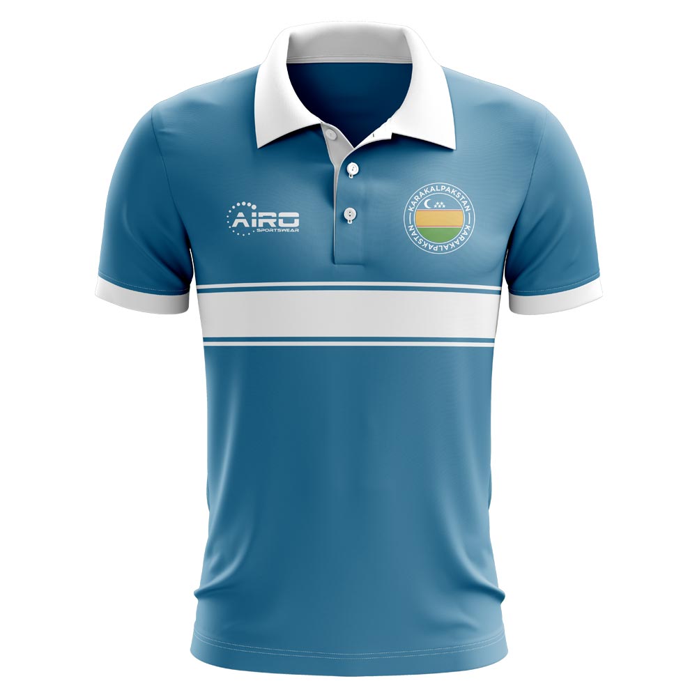 Karakalpakstan Concept Stripe Polo Shirt (Sky) - Kids