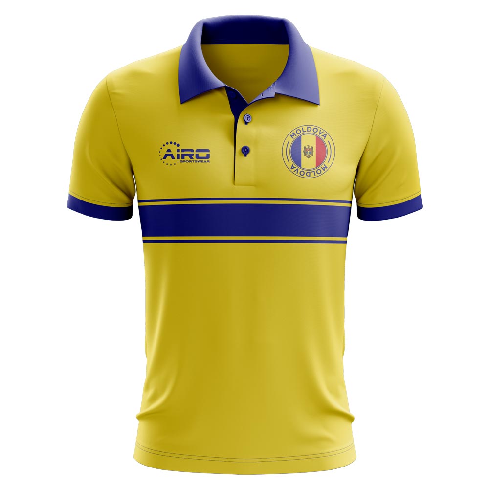 Moldova Concept Stripe Polo Shirt (Yellow) - Kids