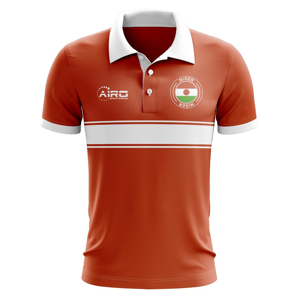 Niger Concept Stripe Polo Shirt (Orange)