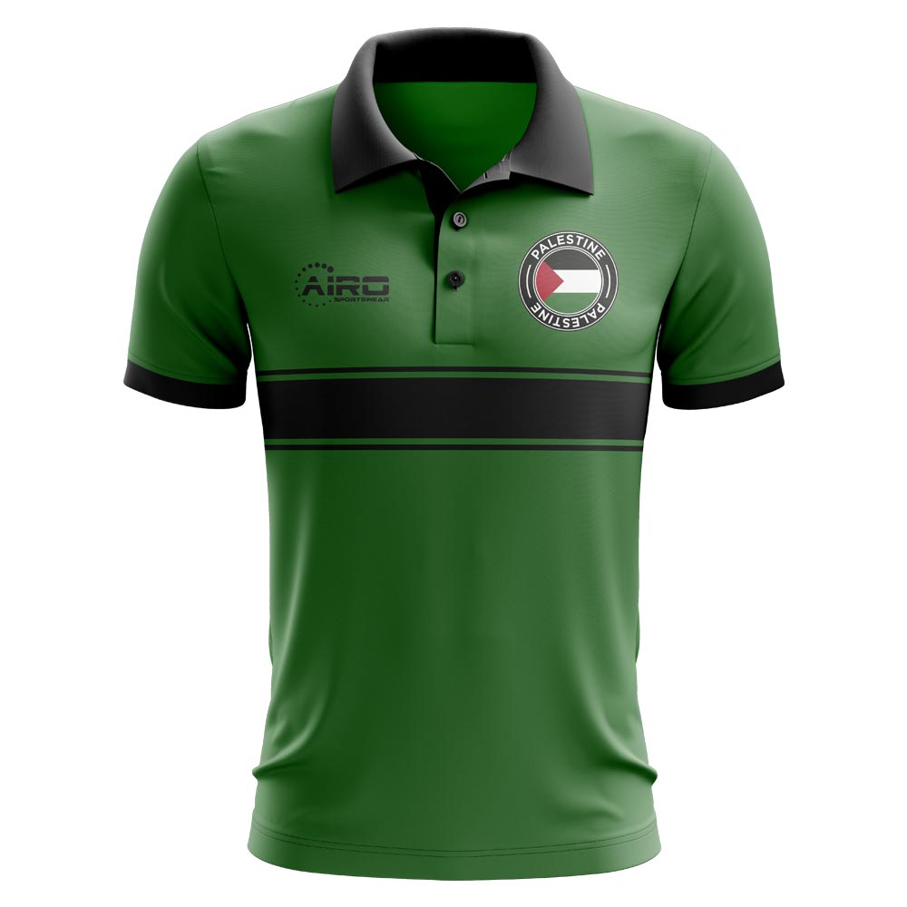 Palestine Concept Stripe Polo Shirt (Green) - Kids