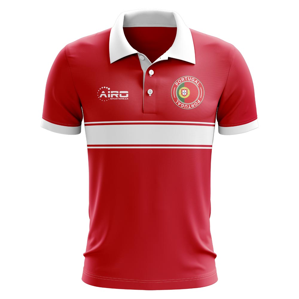 Portugal Concept Stripe Polo Shirt (Red) - Kids