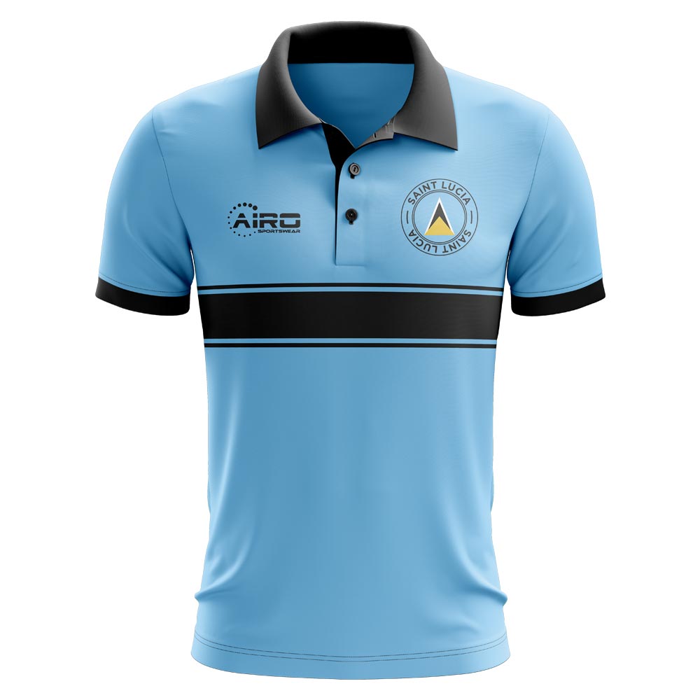 Saint Lucia Concept Stripe Polo Shirt (Sky)